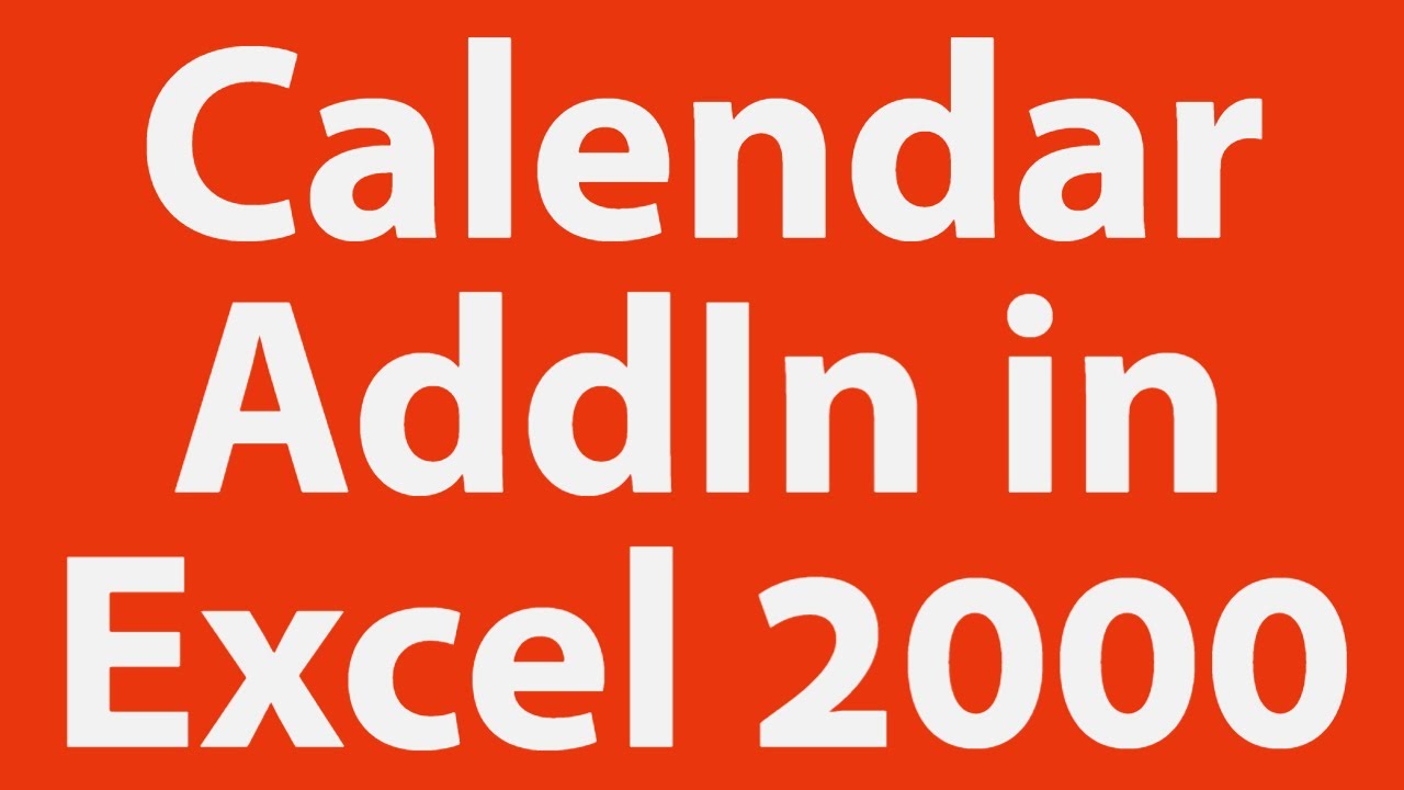 Pop-up Calendar Add-In
