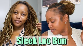 HOW TO: SLEEK BUN LOW ON THICK LOCS :: NO RETWIST :: LOW TENSION :: LOC STYLES