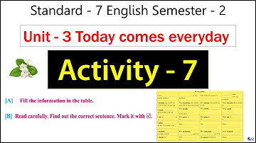 Std 7 English sem 2 unit 3 Activity 7
