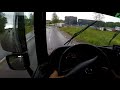 Relaxing Drive in the Rain (Full Trip, POV) Mercedes Actros 2541 V6 engine Truck + Trailer