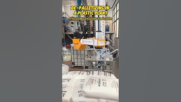 DePalletizing in aplastic plant#plastic #automation#robot  #depalletizing #palletizer #manufacturer