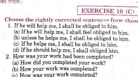 Syntax Exercise 10 C  Verb Error from Excellent Book class 12 solved by Ramesh Sir