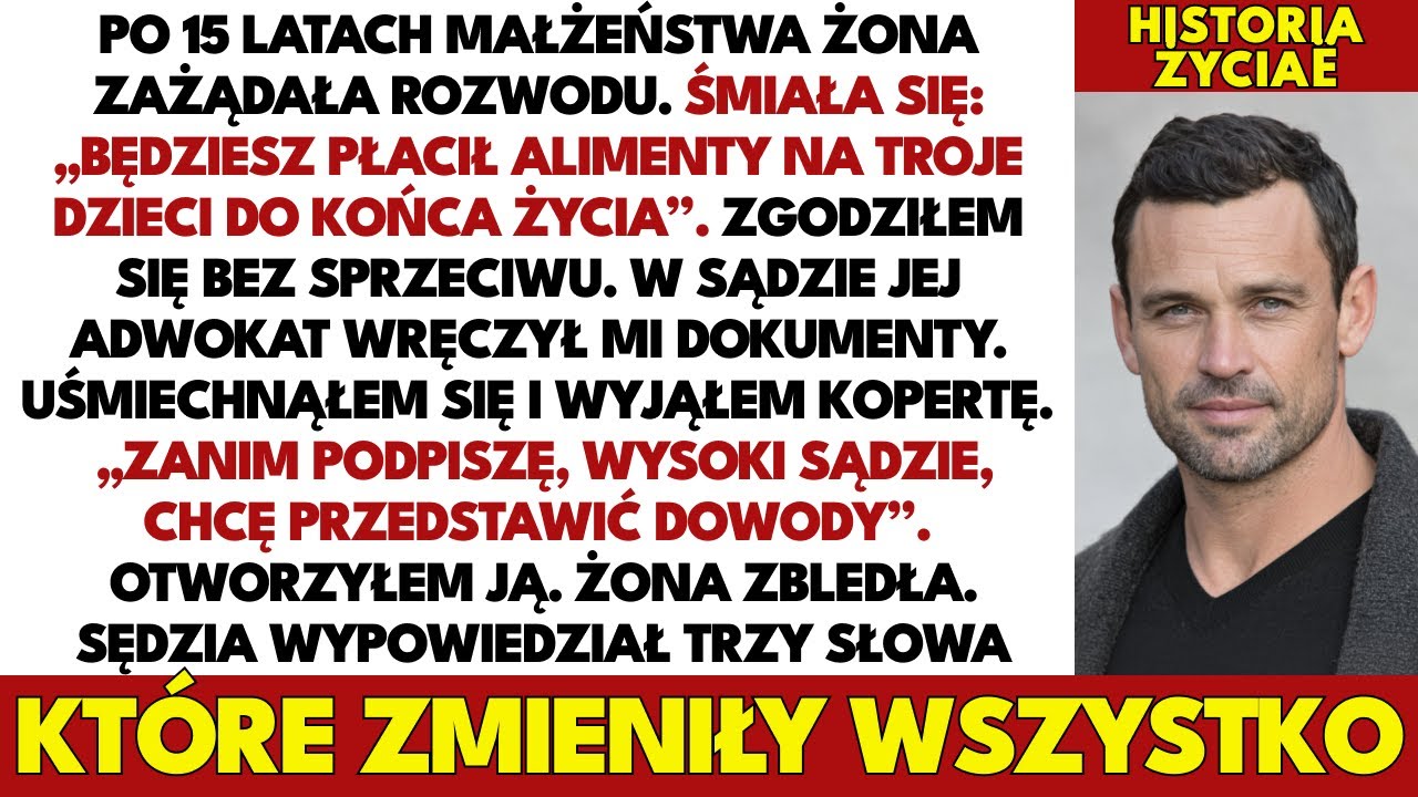 Żona zażądała alimentów na troje dzieci. W sądzie otworzyłem kopertę — zbledła