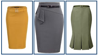 Trendy Plain ❤️💖Bodycon Skirt Designs | Modern Skirt Fashion#skirt #trending #outstandingfashion