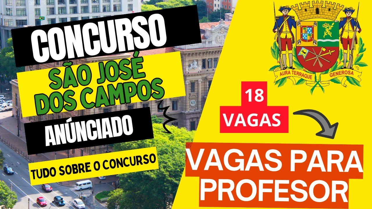 CONCURSO Prefeitura de São José dos Campos 2026: Vagas para Professores | Edital Aberto