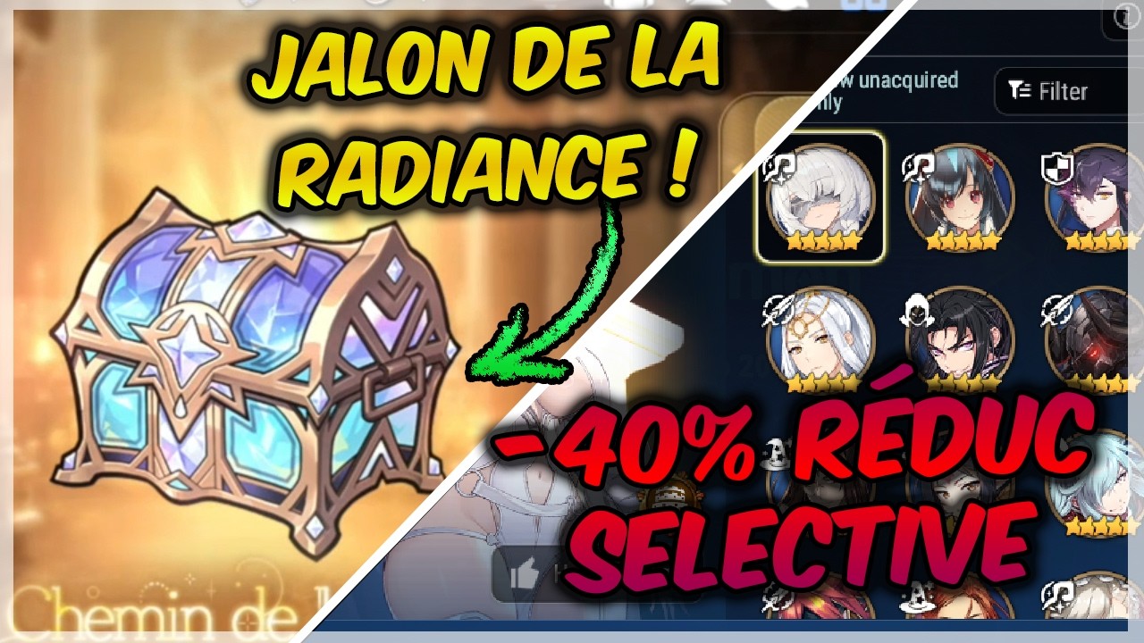 Introduction & compensation : Milestone of Radiance, banner mystic selective ... actu Epic Seven