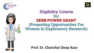 Eligibility Criteria for SERB POWER GRANT