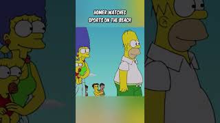 Homer Watches Sports On The Beach #shorts #simpsons