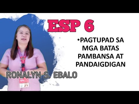 PAGTUPAD SA MGA BATAS PAMBANSA AT PANDAIGDIGAN