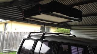 Roof Top Tent hoist with rope and pulleys