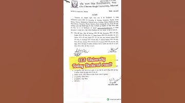 CCS University Result Declared today (Check Now) #shorts #ccsuniversity #results