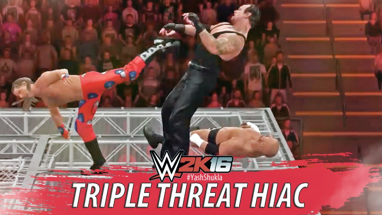 WWE 2K16 — Гробовщик против Трипл Эйча против Шона Майклза — Hell In A Cell (полный геймплей PS4)