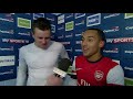 Theo Walcott & Carl Jenkinson after Arsenal came from 4-0 down to beat Reading 7-5