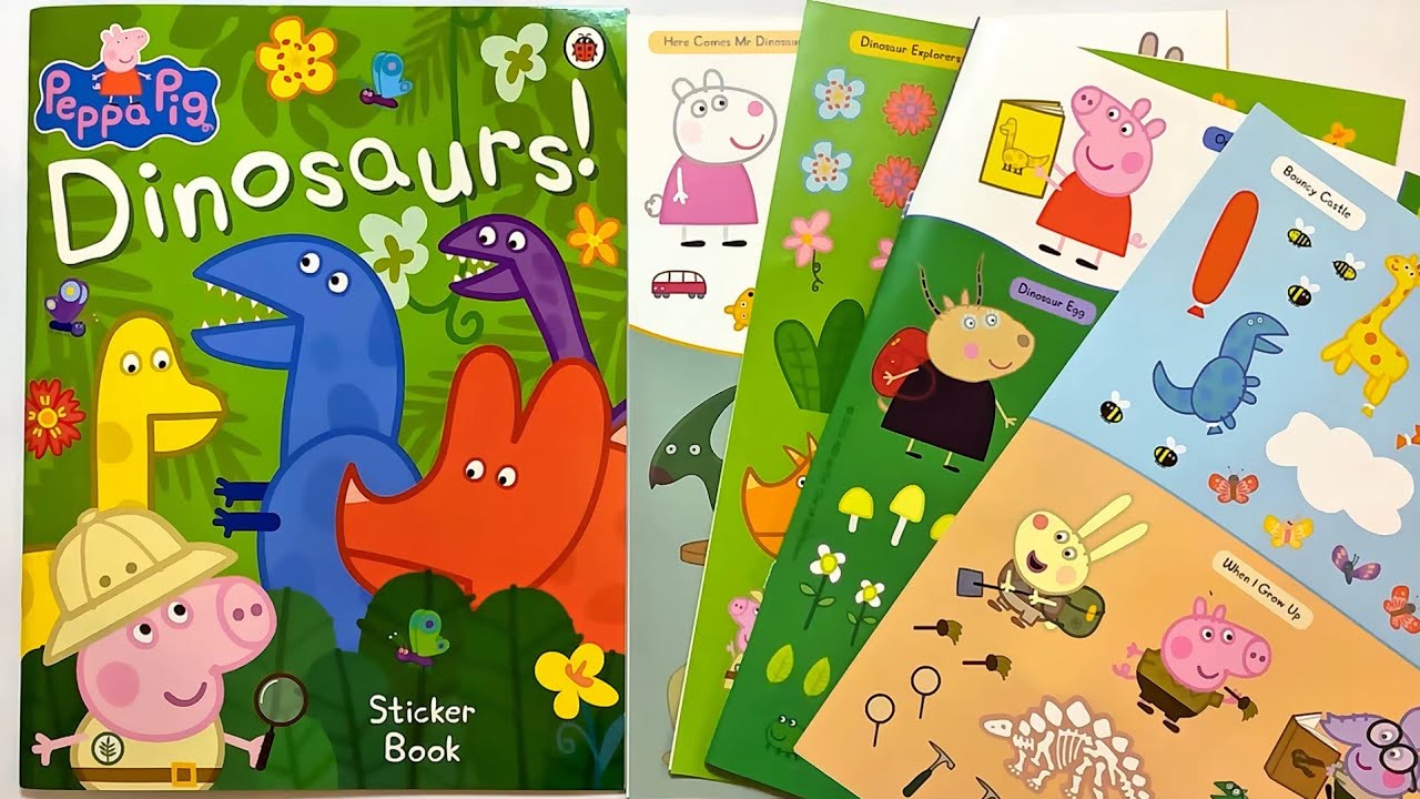 Книга со сценами из наклеек «Свинка Пеппа Динозавры» для детей