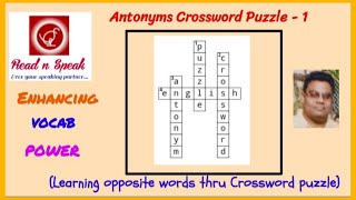 Know your English antonym (opposite) words thru simple Crossword puzzle | ReadnSpeak | RNS |TamilL