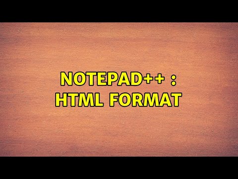 Notepad++ : HTML Format - YouTube