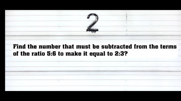 Find the number that must be subtracted from the terms of the ration 5:6 to make it equal to 2:3?