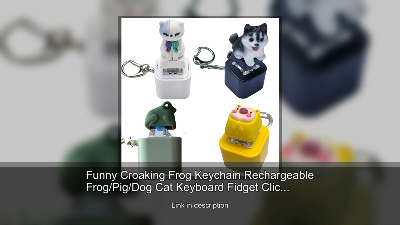 Funny Croaking Frog Keychain Rechargeable Frog/Pig/Dog Cat Keyboard Fidget Clicker Sound Keycha