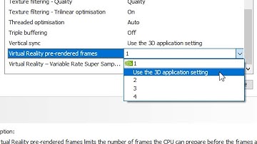 Nvidia Virtual Reality Pre-Rendered Frames 1 or 4 | Maximum Pre Rendered Frames Nvidia Control Panel
