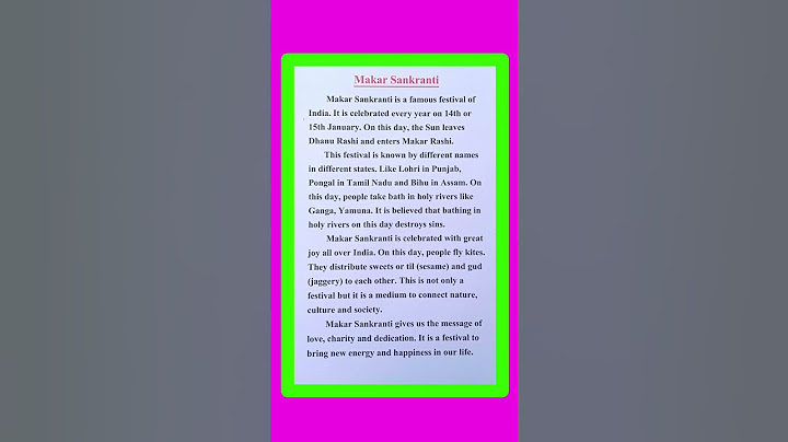 Essay On Makar Sankranti in English | Makar Sankranti Essay in English