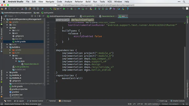 Gradle Dependency Management w/Kotlin and buildSrc for build.gradle Autocomplete in Android Studio