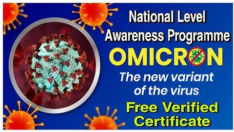 National Level Awareness Programme on OMICRON I Free Online Verified Certificate @DigitalClassroomOfficial