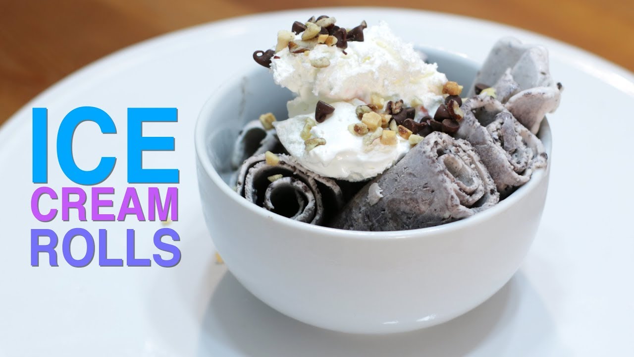 Easy 2-Ingredient Homemade Rolled Ice Cream Recipe + VIDEO