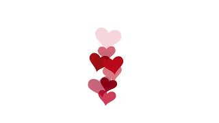 Particle Red heart on white background seamless loop