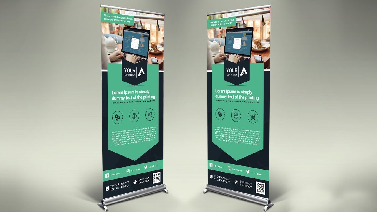 How To Design Professional Roll Up Banner Photoshop 