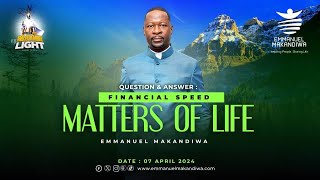 QUESTION AND ANSWER : FINANCIAL SPEED - MATTERS OF LIFE