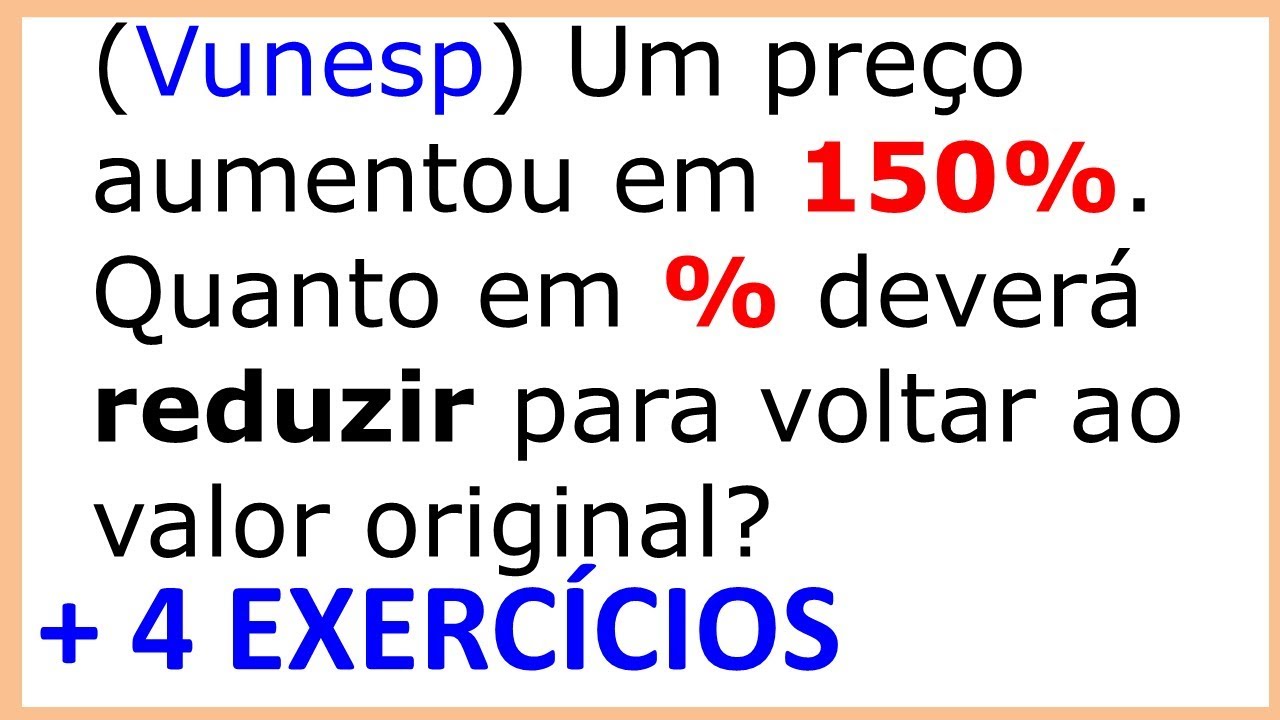 Questão de CONCURSO, Problema de PORCENTAGEM