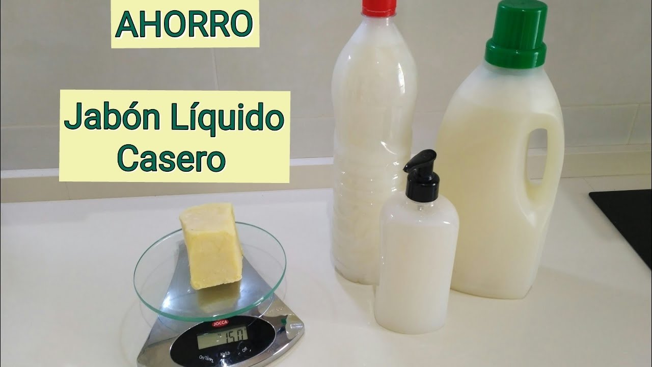 AHORRO. Hacer jabón líquido casero para lavadora, lavavajillas. LITROS DE  DETERGENTE. Homemade soap 