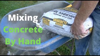Mixing Concrete By Hand To Patch A Concrete Patio (Quikrete)
