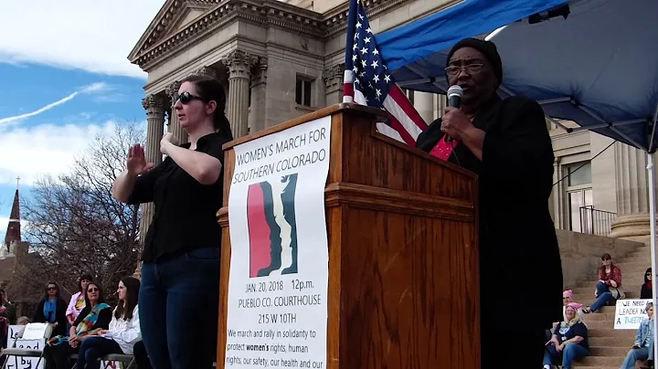 Ruth Steele speaking at the Women's March of South...