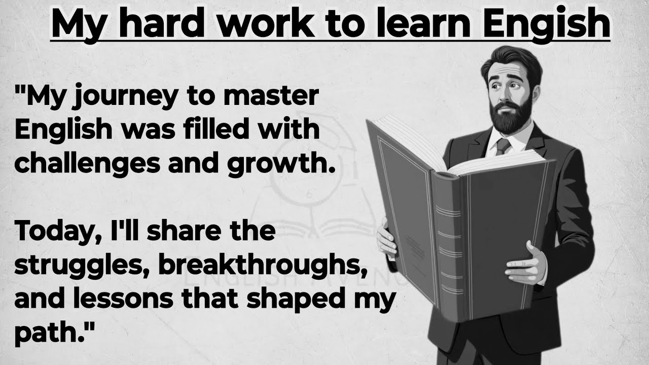 Outline Video My hard work to learn English | how to speak English confidently | Graded Reader | Learn English