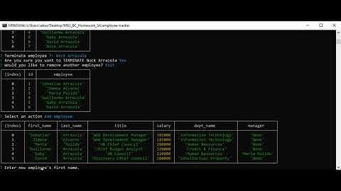 CLI Employee Tracker