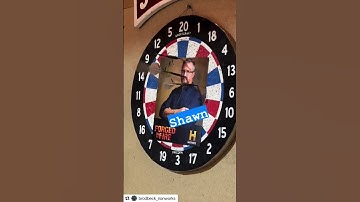 PSA: we discovered @j.neilsonknives had left a challenge for us on the forge dartboard.