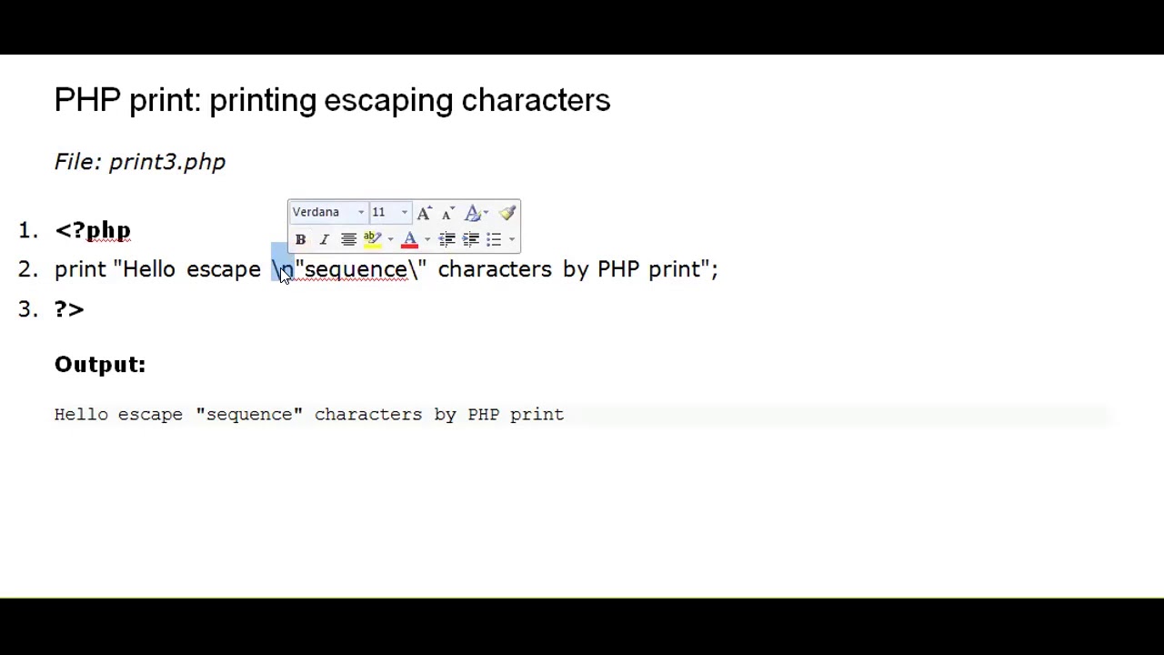 WEbTech Unit 4- Topic 005 Print statement in PHP - YouTube