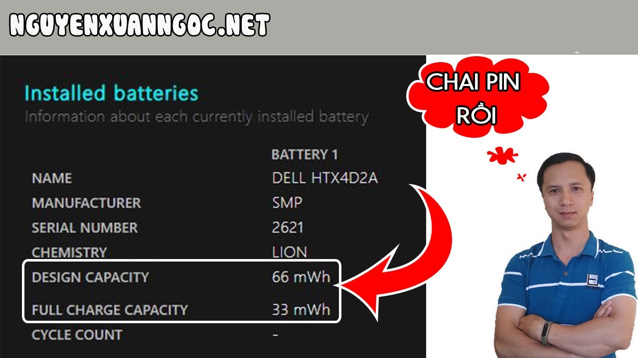 New Cách kiểm tra độ chai pin của Laptop không cần phần mềm