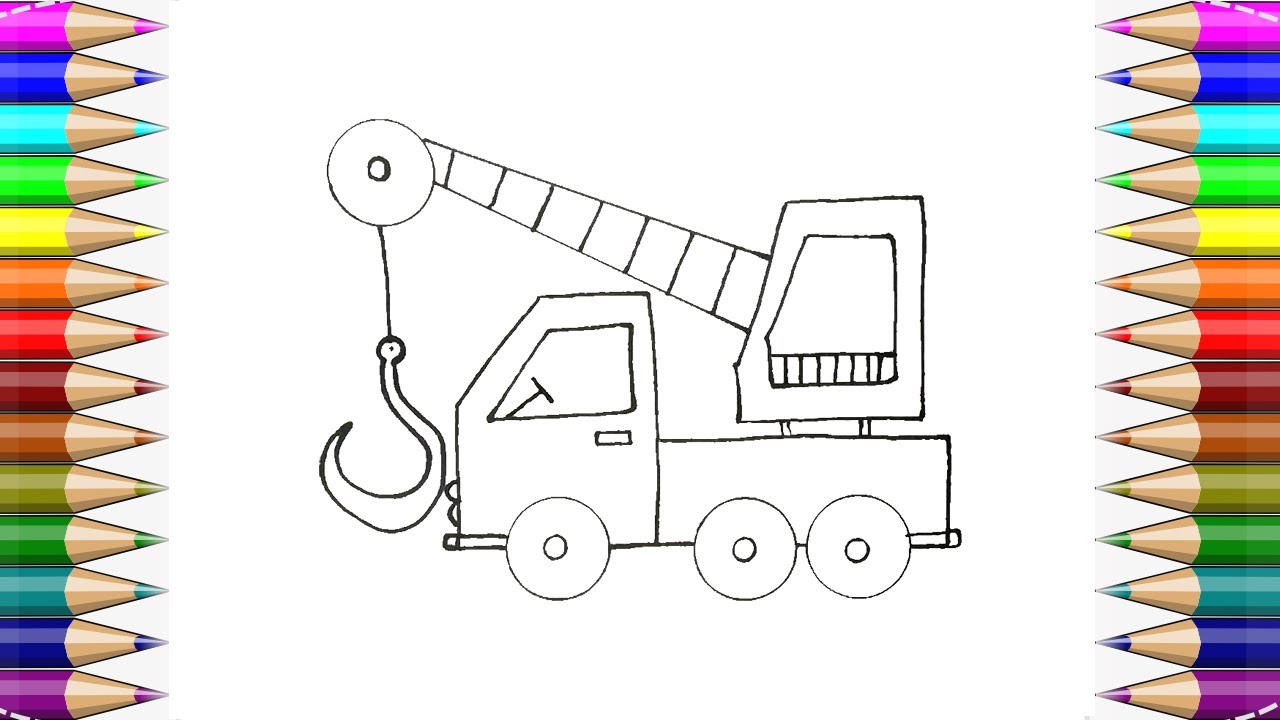 How to Draw Crane truck Step by Step🥰 .Easy Easy Drawing for Kids💖 ...