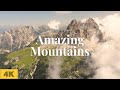 Mountains Nature Drone Video 4K | Relaxing Scenery | Calming Music | Aerial Nature Footage.
