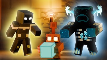 Copper Golem vs Player & Warden - Minecraft Animation