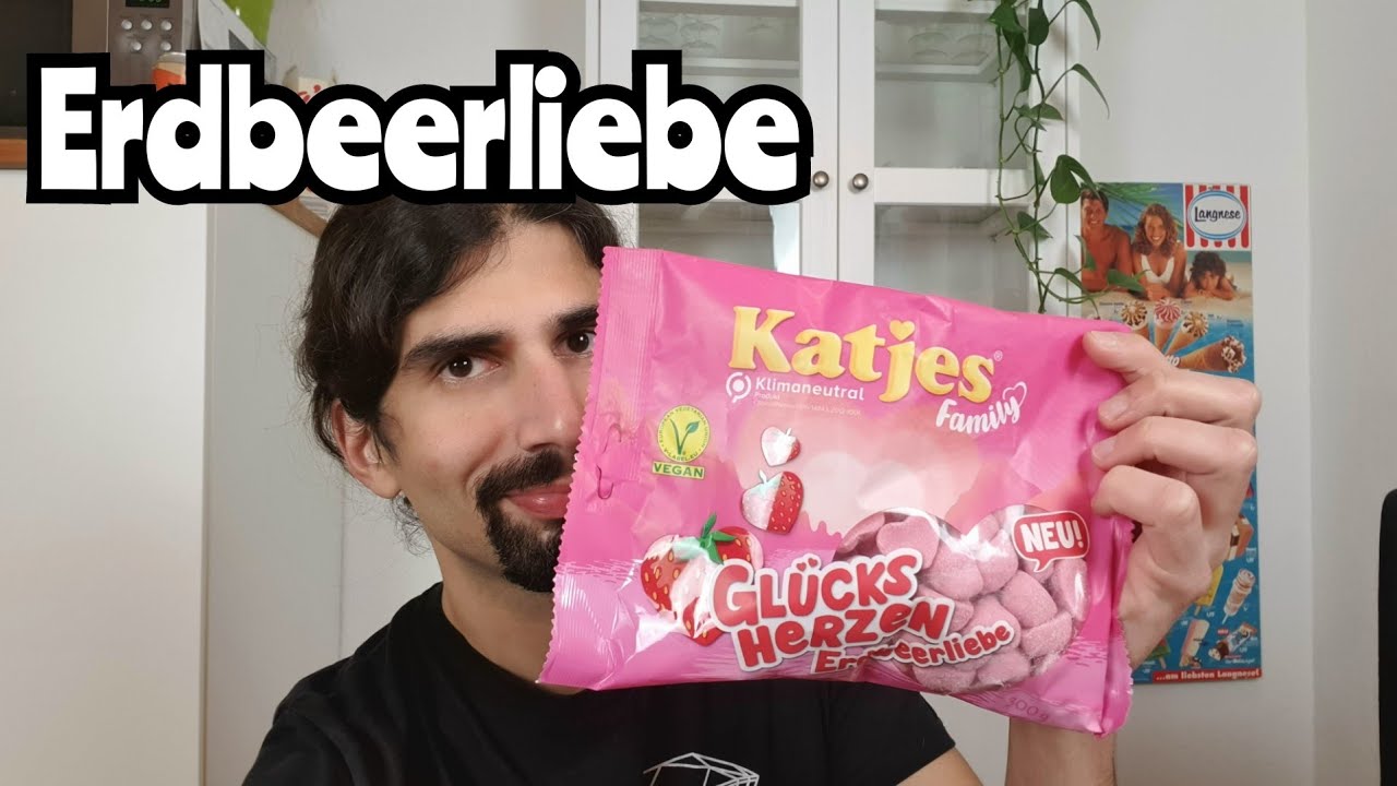 Katjes vegan Glücks Herzen Erdbeerliebe Frucht Schaumzucker - YouTube