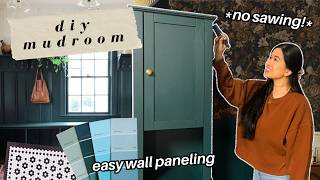 i made a mudroom in my apartment! *renter-friendly diy wainscoting wall paneling*