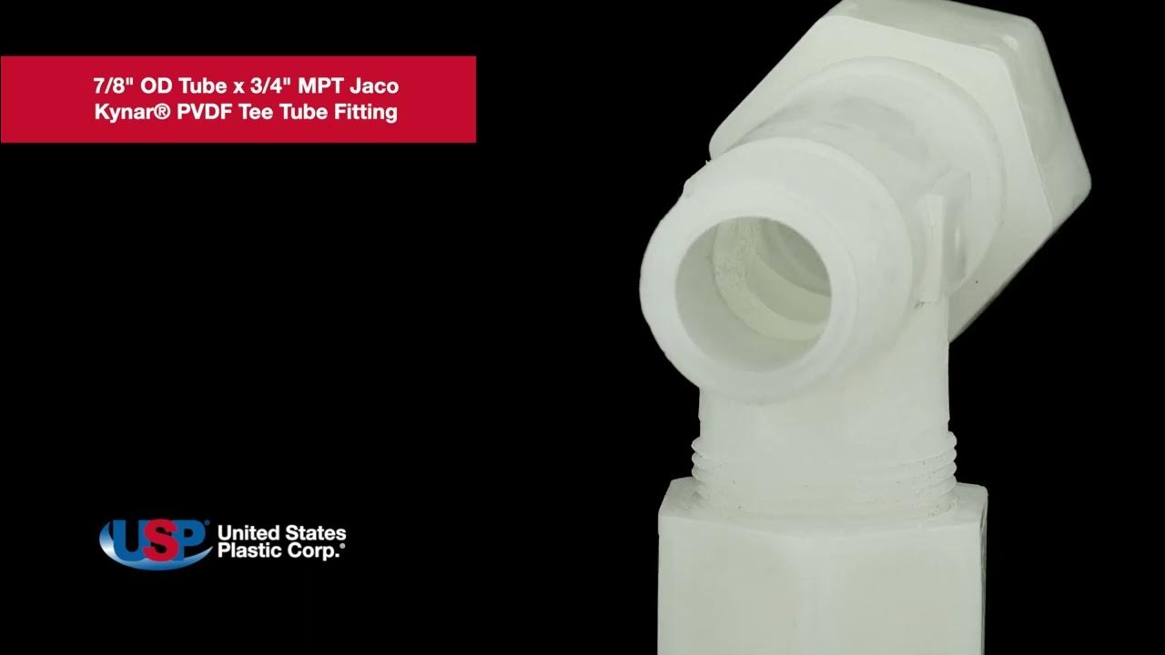 7/8" OD Tube x 3/4" MPT Jaco Kynar® PVDF Tee Tube Fitting U.S