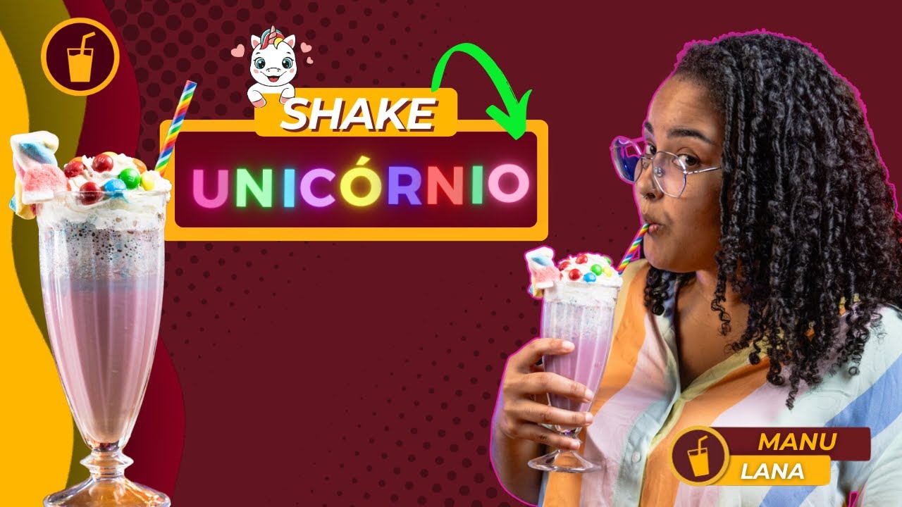 ACHEI: Milkshake de unicórnio 🦄! #milkshake #sobremesa #gelado #sorve