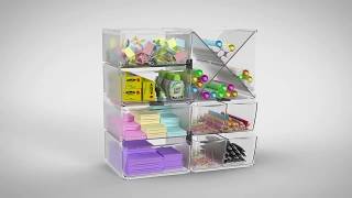Deflecto® Stackable Cube Organizers