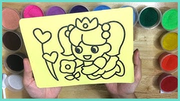 🍓 Tô màu tranh cát CÔNG CHÚA NHỎ XÍU SIÊU ĐÁNG YÊU trồng hoa Trái Tim - Coloring lovely Princess
