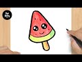 #238 How to Draw a Cute Watermelon Ice Cream - Easy Drawing Tutorial