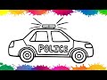Easy Police Car Drawing Step by Step for Beginners 🚓